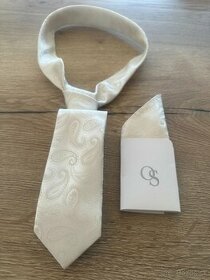 Svadobná kravata s vreckovkou