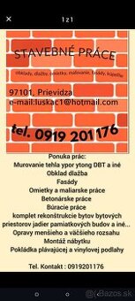 Murárske maliarske práce
