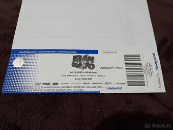 Predám 1 lístok na Elán v Košiciach 24.10.2025