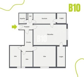 3,5 IZBOVÝ BYT V PÔVODNOM STAVE NA TRÁVNIKOCH - ul. MARTINČE