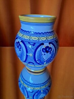 Váza - Modranská keramika s folklórními motivy, značená