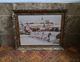 Gobelinový obraz Karlov most a Pražský Hrad