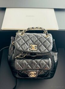 Chanel čierna kožená kabelka, vak  1:1