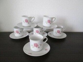 Retro kávové značené súpravy - karlovarský porcelán