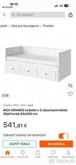 Detská posteľ rozkladacia Ikea