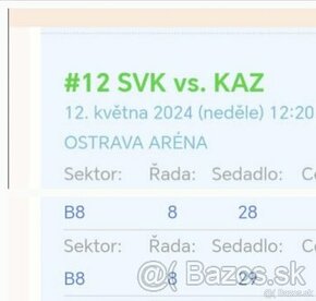 MS v hokeji OSTRAVA SVK - KAZ