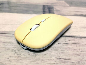 Bezdrôtová nabíjateľná bluetooth myš - žltá - 1