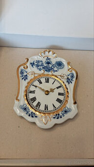 porcelánové nástenné hodiny - cibulový vzor - 1