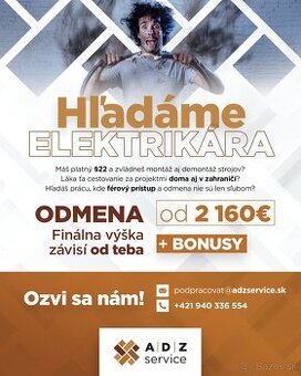 ELEKTRIKÁR (§22, montáže doma aj v zahraničí)