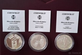 Pamätné medaile v proof prevedení s certifikátom.