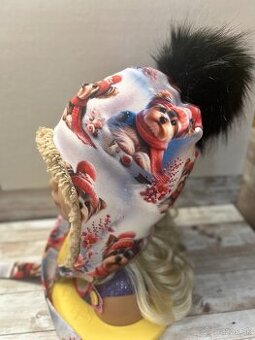 Zimná čiapka podšitá barančekom so vzorom psíka – Jorkšíra.