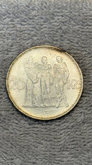 Stříbrná mince Československo – 20 Kčs 1933 (15. výročí repu