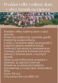 Predám dom na Liptove