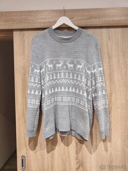 pánsky sivý vianočný sveter veľkosť L