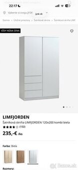 Šatnikova skriňa JYSK biela