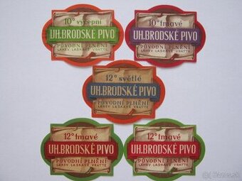 5ks staré pivní etikety pivovar Uherský Brod