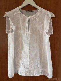 ZARA 100% ľanový biely top