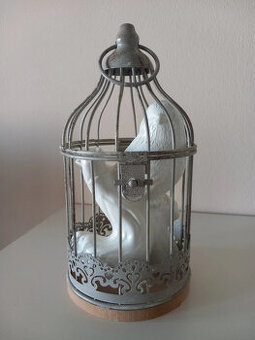 Dekoračná kovová vintage klietka 25x11 cm