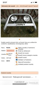 Suzuki Jimny Predny ochrany rám