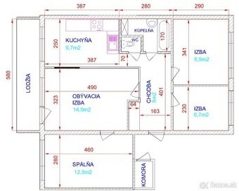 4-izbový byt s 6m lodžiou v skvelej lokalite na sídlisku Nad