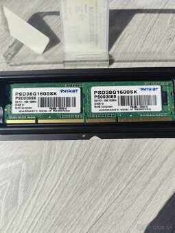 Predám pamäť DDR3 2x4GB 1600 MHz notebook