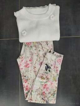 Zara kvietkované nohavice - 1