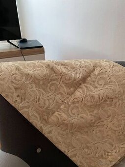 RETRO -Staručká záclona - krémová - nepoškodená