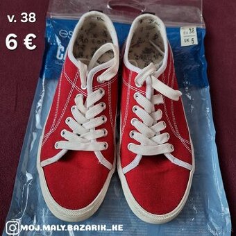 ČERVENÉ TENISKY ako nové (v. 38) 6 € - 1