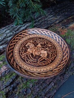Vikingský tanier - ODIN - Viking wooden plate