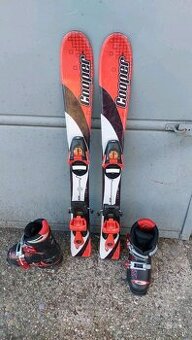 Detský set lyže + lyžiarky(nastaviteľné od 4-7 rokov) +alice