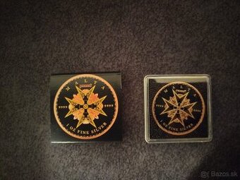 zlato striebro minca Malta 2024 -pozlátená čierna