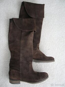 HILFIGER hnedé kožené dámske čižmy v.39