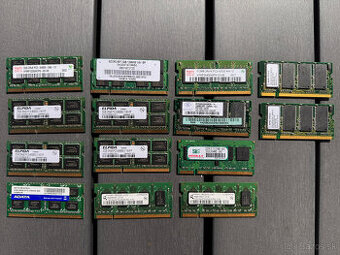Notebook RAM pamäte: 256 MB, 512 MB, 1 GB a 2 GB