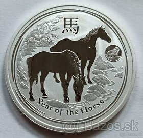Strieborná uncová minca Rok koňa - privy