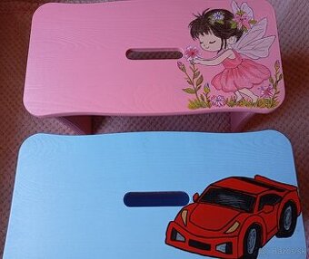 Stolček drevený maľovaný