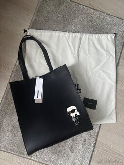 KABELKA KARL LAGERFELD K/IKONIK 2.0 LEATHER TOTE BLACK
