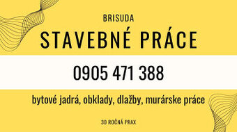 Murárske a obkladačské práce, bytové jadrá