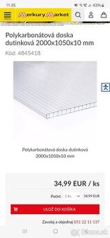 Predam polykarbonatovu dosku dutinkovu