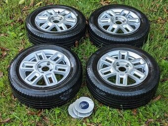 R15 4x108 Komplet: FORD ALU disky + BRIDGESTONE TURANZA