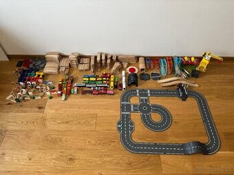 Drevená vláčiková súprava - Mega set 190+