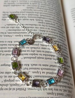 Náramok striebro 925 s kamienkami