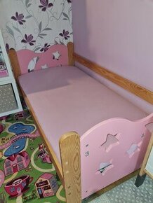 Krásna detská postel ružová 160x80