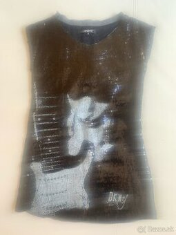 Detské šaty, flitrované, DKNY, 5 rokov, čierne