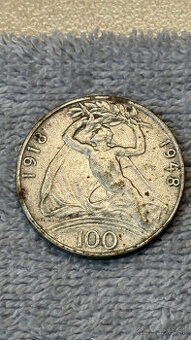 Stříbrná mince 100 Kčs 1948 – 30. výročí vzniku ČSR (14 g, 3