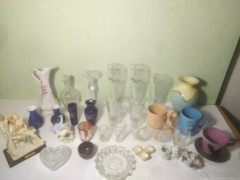 Poháre, sklo, keramika, dekoračné predmety