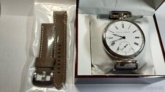 IWC – pánské švýcarské hodinky, stříbrné, pásek + krabička