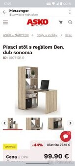 Písací stôl s regalom