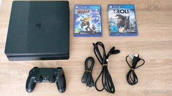 PS4 Slim s 500GB HDD + príslušenstvo a 2 hry