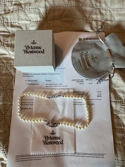 Vivienne Westwood malý strieborný perlový choker náhrdelník