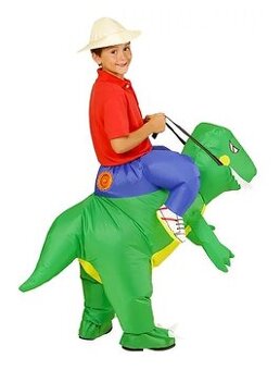 Nafukovací kostým jazdec na dinosaurovi pre deti